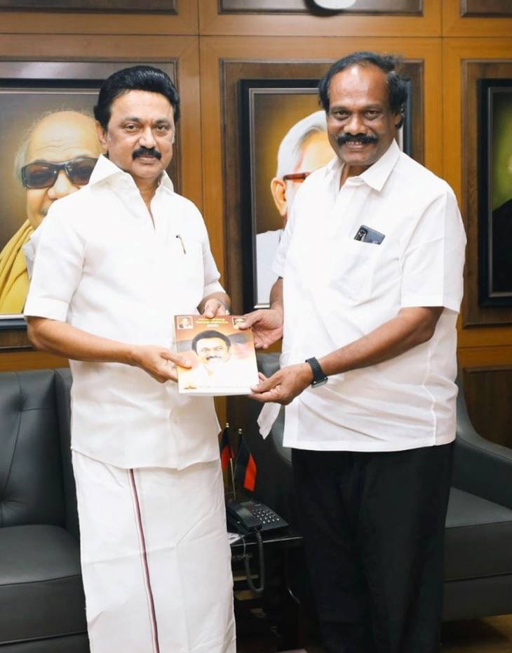 Dindigul I Leoni with CM MK Stalin